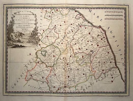 Cassini Giovanni Maria (1745-1824) La Legazione d'Urbino, la Marca, l'Umbria, lo Stato di Camerino, i Territori di Perugia e di Orvieto ed il Governo di Citt&agrave;&nbsp; di Castello 1791 Roma 